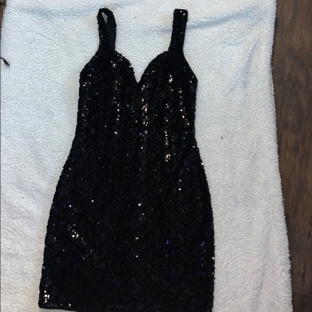 Express Black Sequin Dress